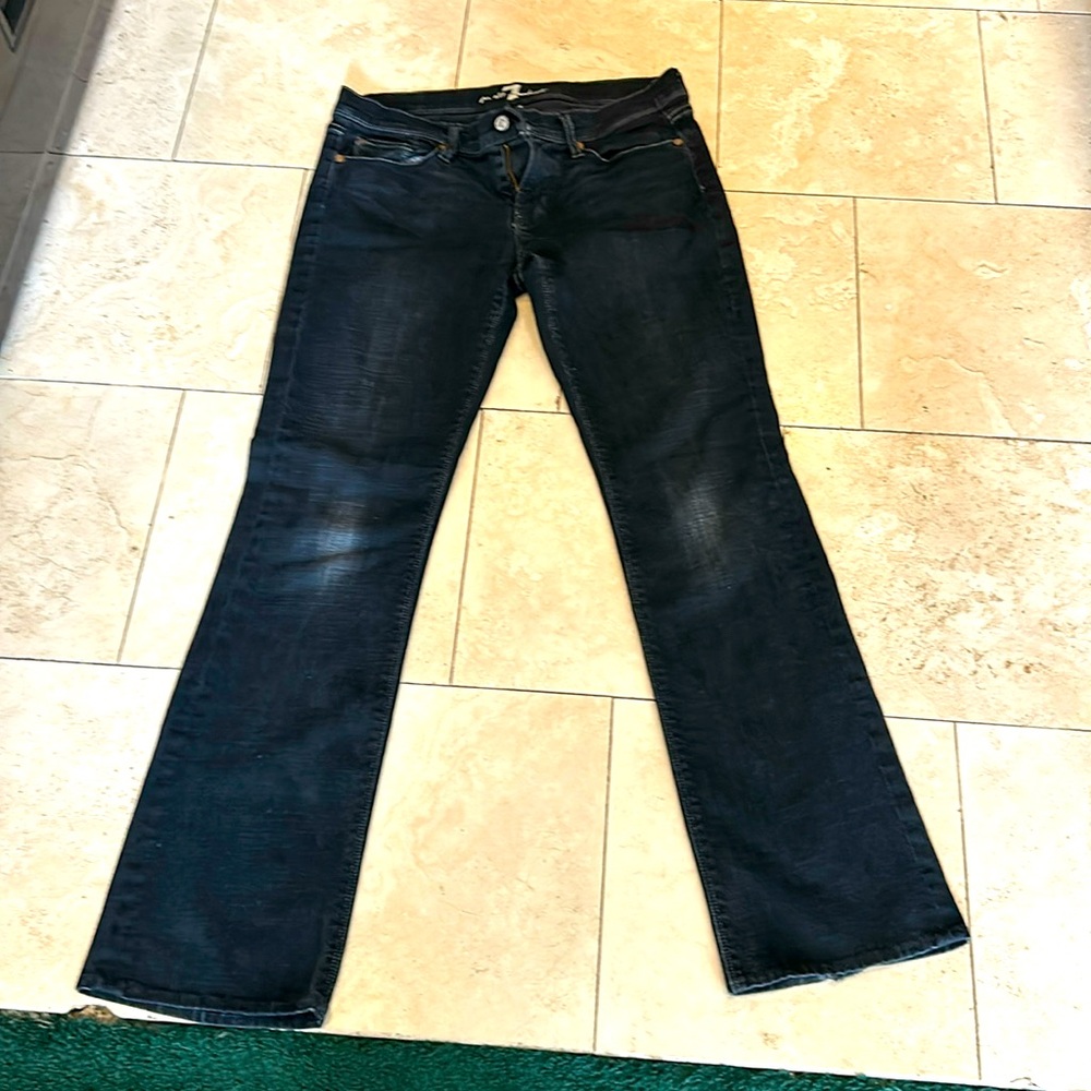 7 for all mankind’s black jeans straight legged